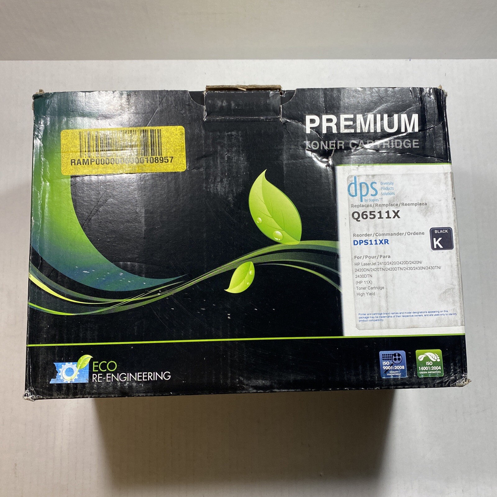DPS Staples Remanufactured Toner Catridge Model DPS11XR Compatible HP Q6511X