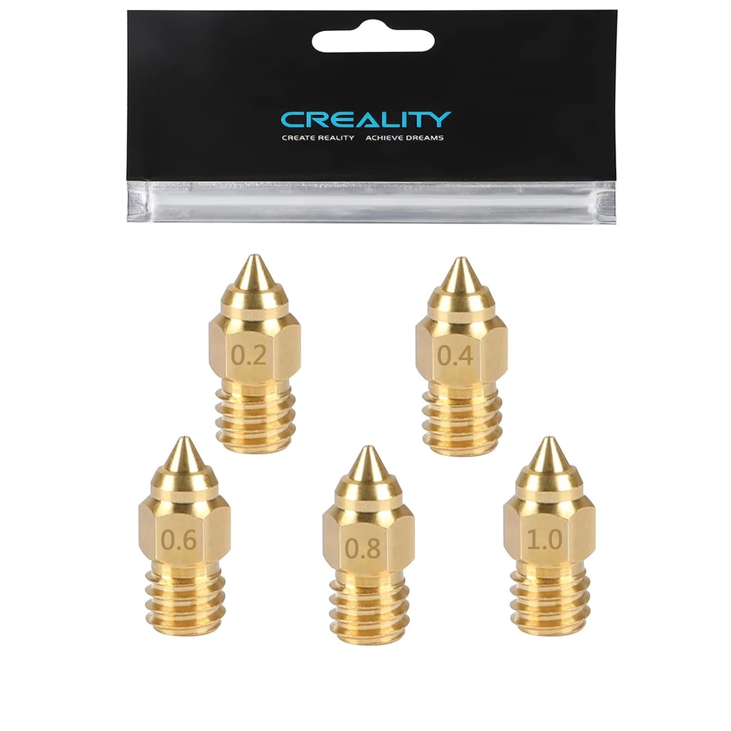 Precision Engineered 20PCS Brass Nozzle Kit for Enhanced 3D Printing Results