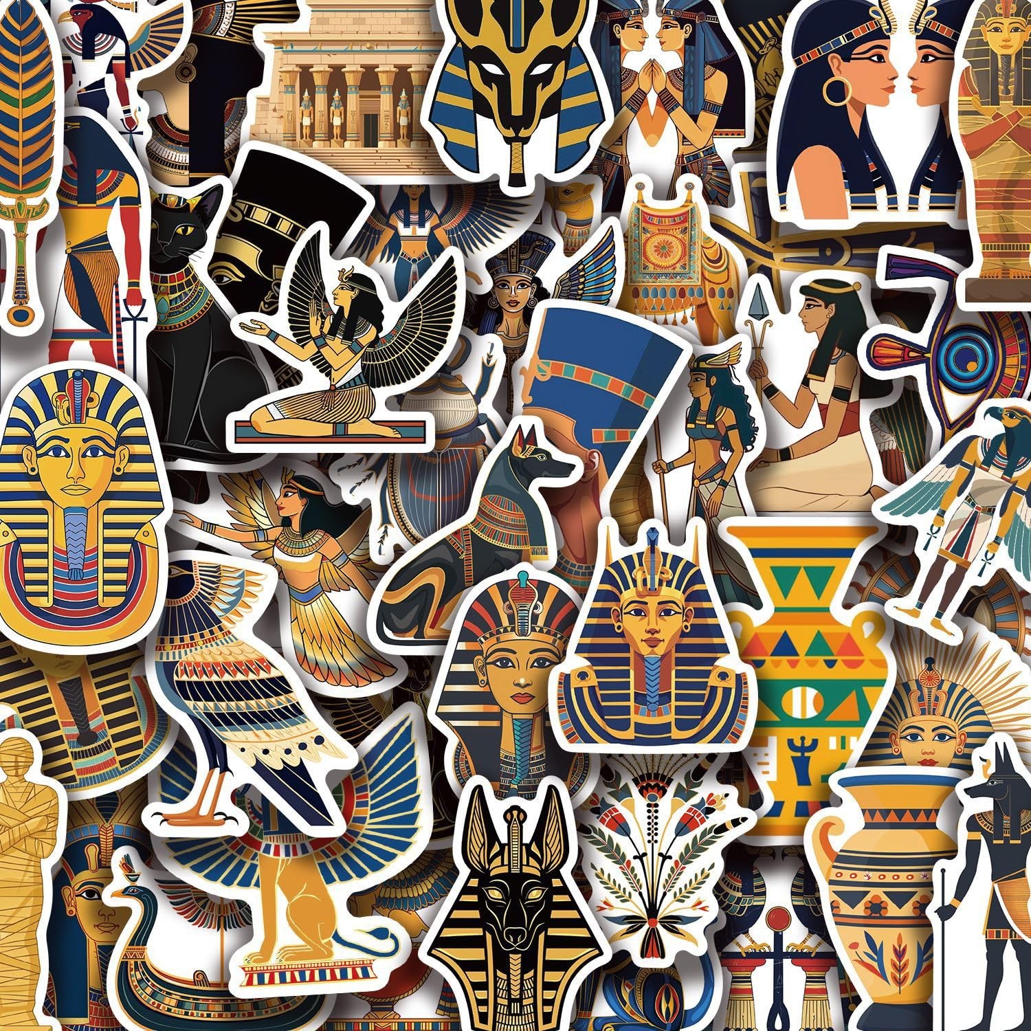 50PCS Ancient Egypt Stickers, Lost Civilizations Pyramid Sphinx Pharaoh