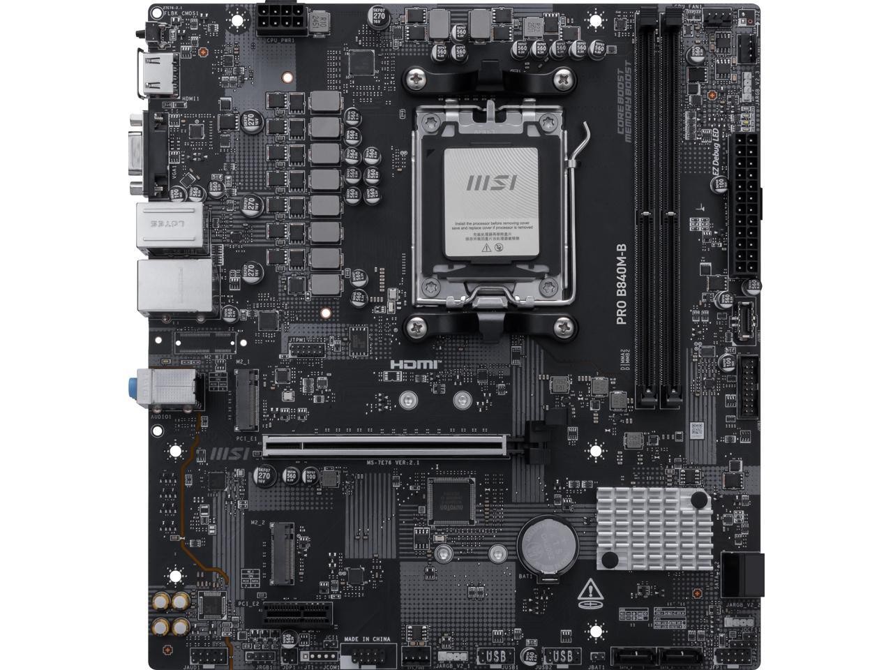 MSI PRO B840M-B AM5 AMD B840 AMD Motherboard