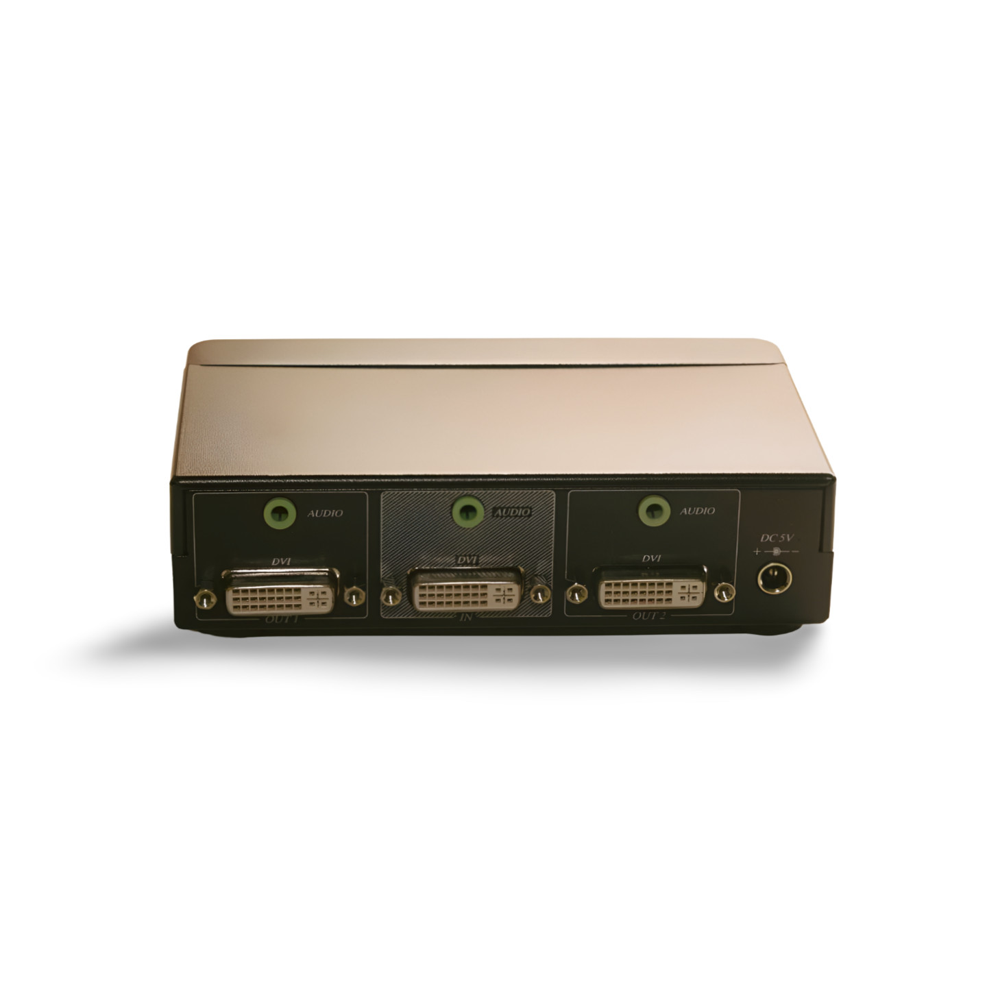 DVI HDCP 1x2 Signal Splitter Amp Powered with Audio - Beige