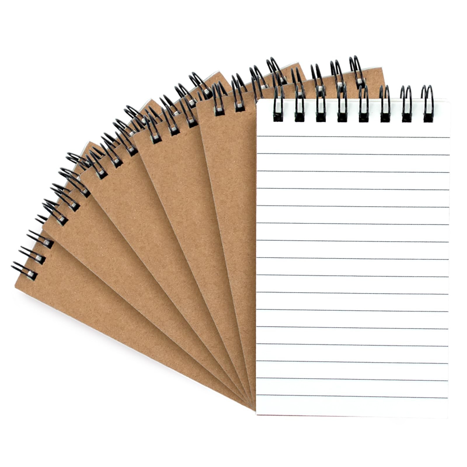 wavamawa Pocket Notebooks, 3x5 Small Notepads, Mini Top Spiral 3Wx5L, Brown 