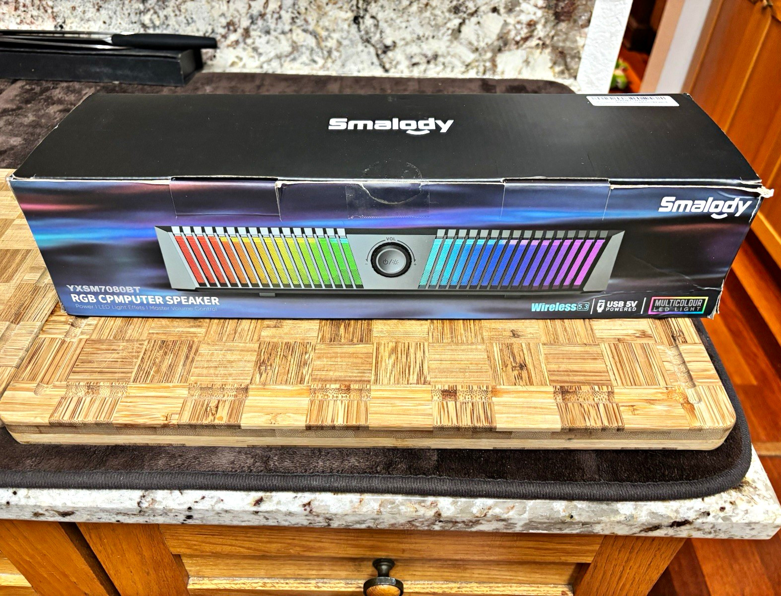 Smalody YXSM7080BT 2.0 USB-Powered Bluetooth 5.3 RGB LED Computer Speaker Black