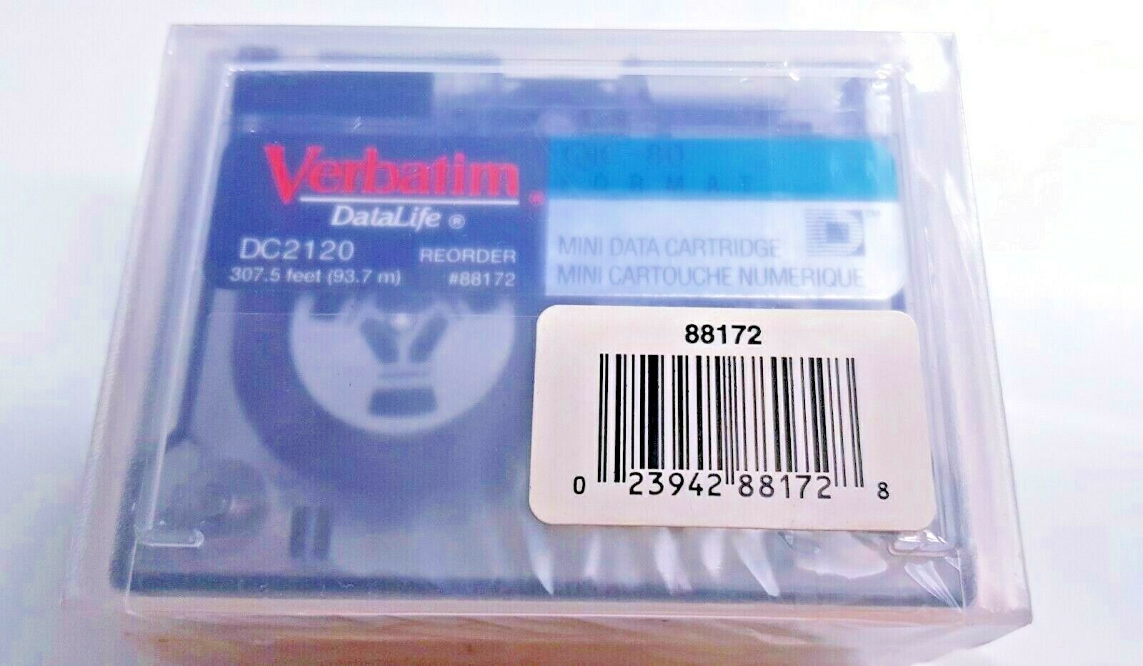 Verbatim Data Life DC2120 Mini Data Cartridge NEW/Sealed Format: QIC-80-MC