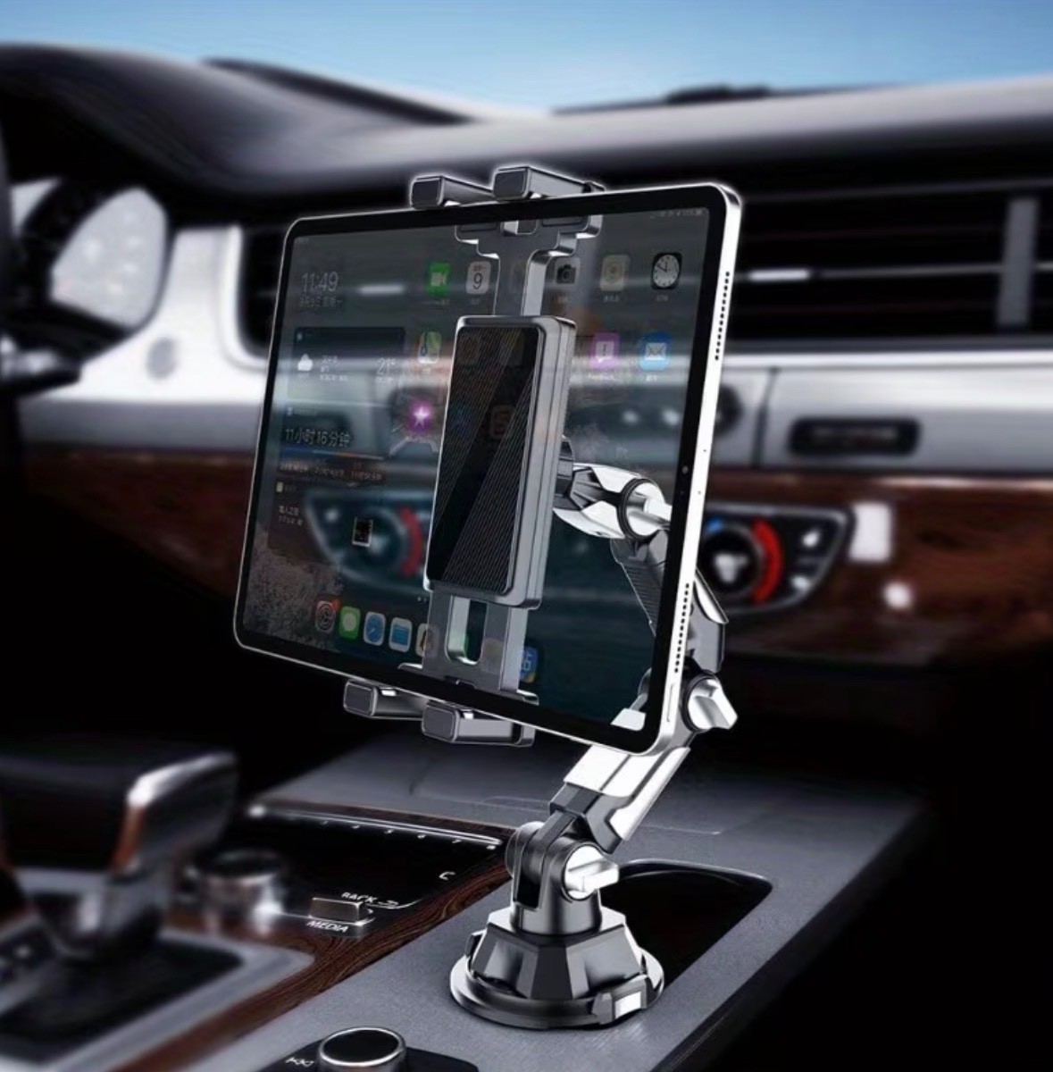 IPad Cup Holder Car Mount Heavy Duty 360° Rotation Adjustable Universal Tablet 