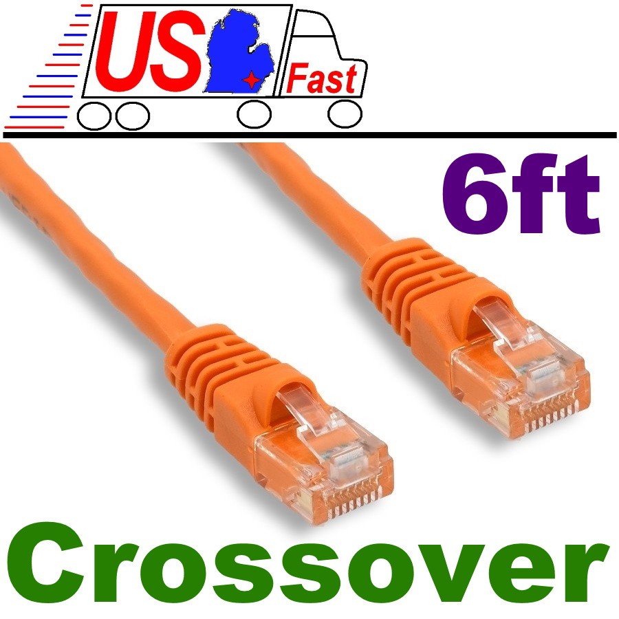 100% Pure Copper wire, 6ft RJ45 Cat5 CrossOver, Cross-Over wired network cable