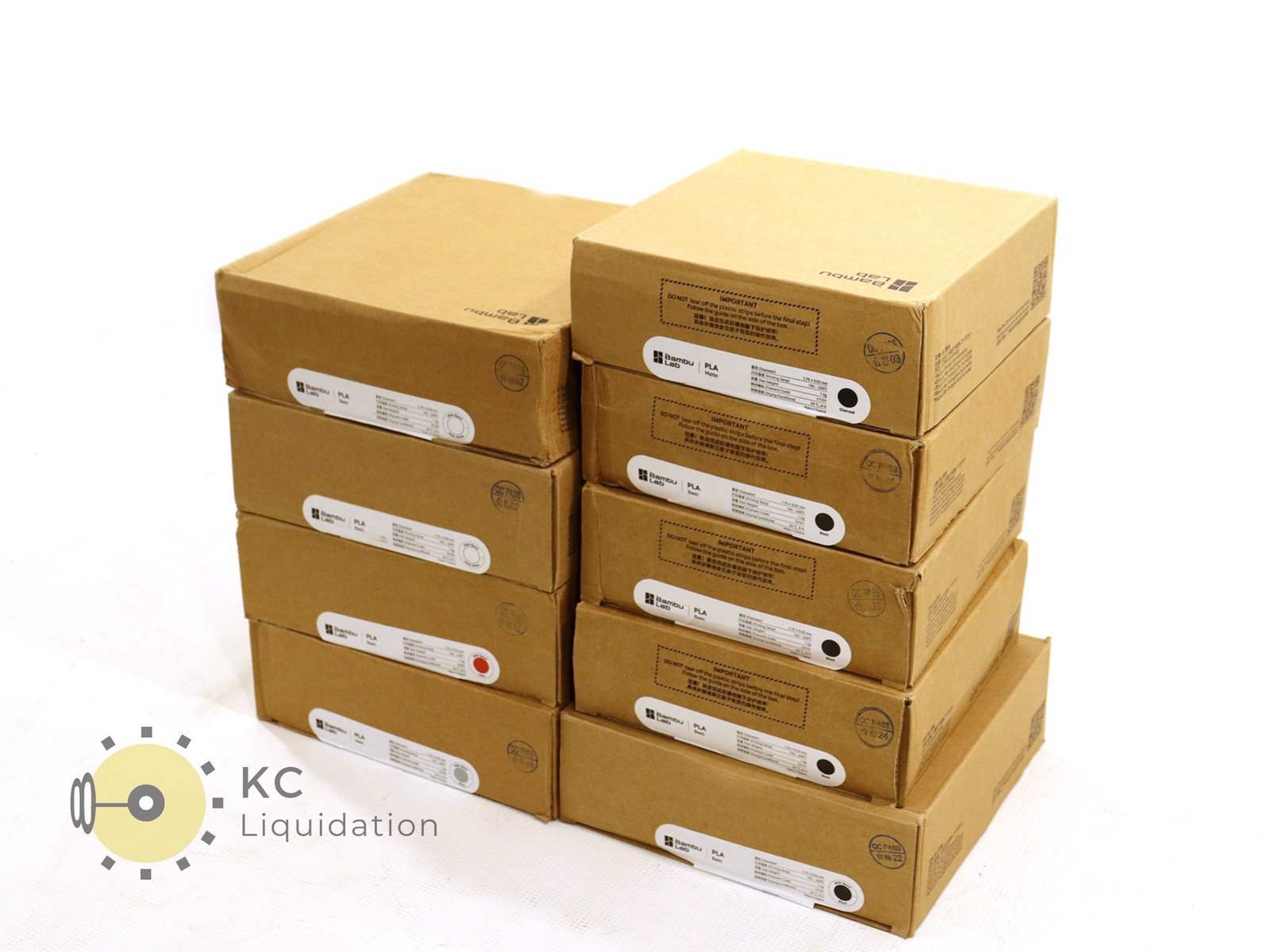 9x Lot Bambu Labs PLA Basic/Matte 3D Filament Black/Charcoal/Red/Gray/White