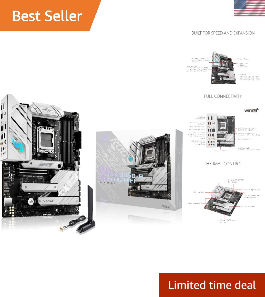 High-Performance ROG Strix B650-A ATX Motherboard with WiFi 6E & M.2 Slots