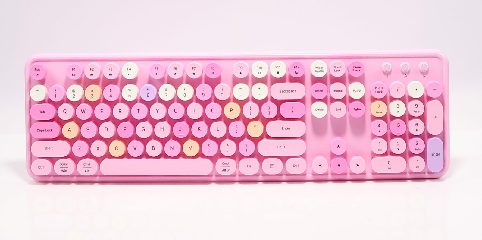 Links9+ Colorful Wireless Keyboard and Mouse Combo Pink Multicolor PC Desktop