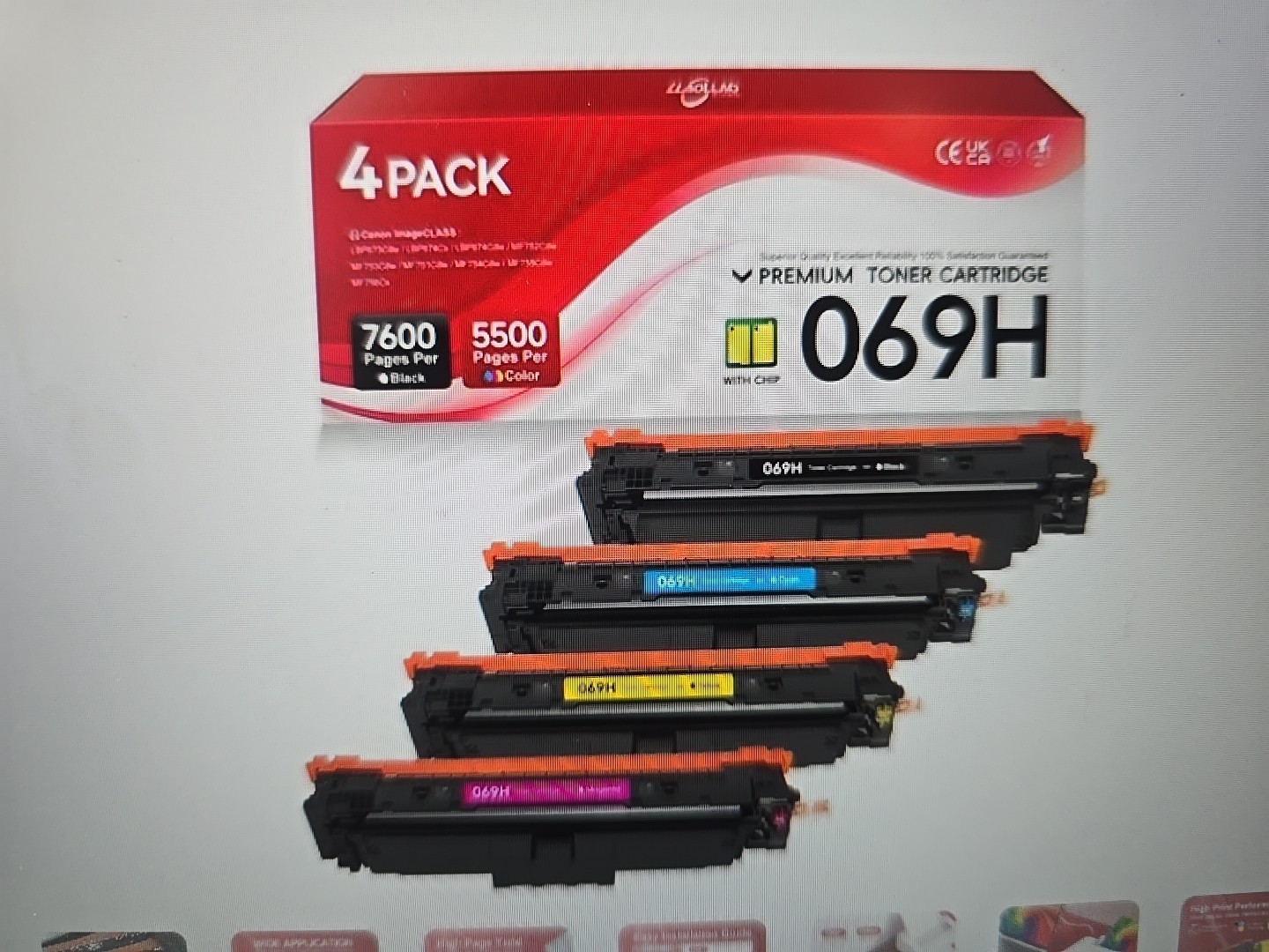 True Image CRG-054 Compatible Toner Cartridge For Canon - B, Y, C, M - 4 Pack