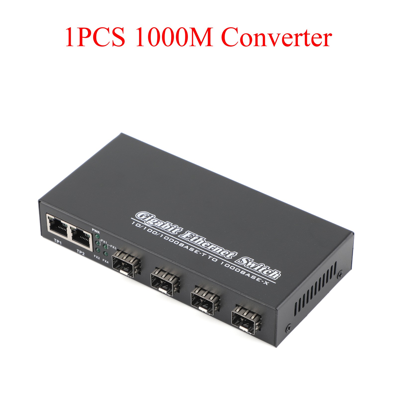 Gigabit SFP Media Converter 4 SFP to 3 RJ45 Transceiver Fiber Optic Switch
