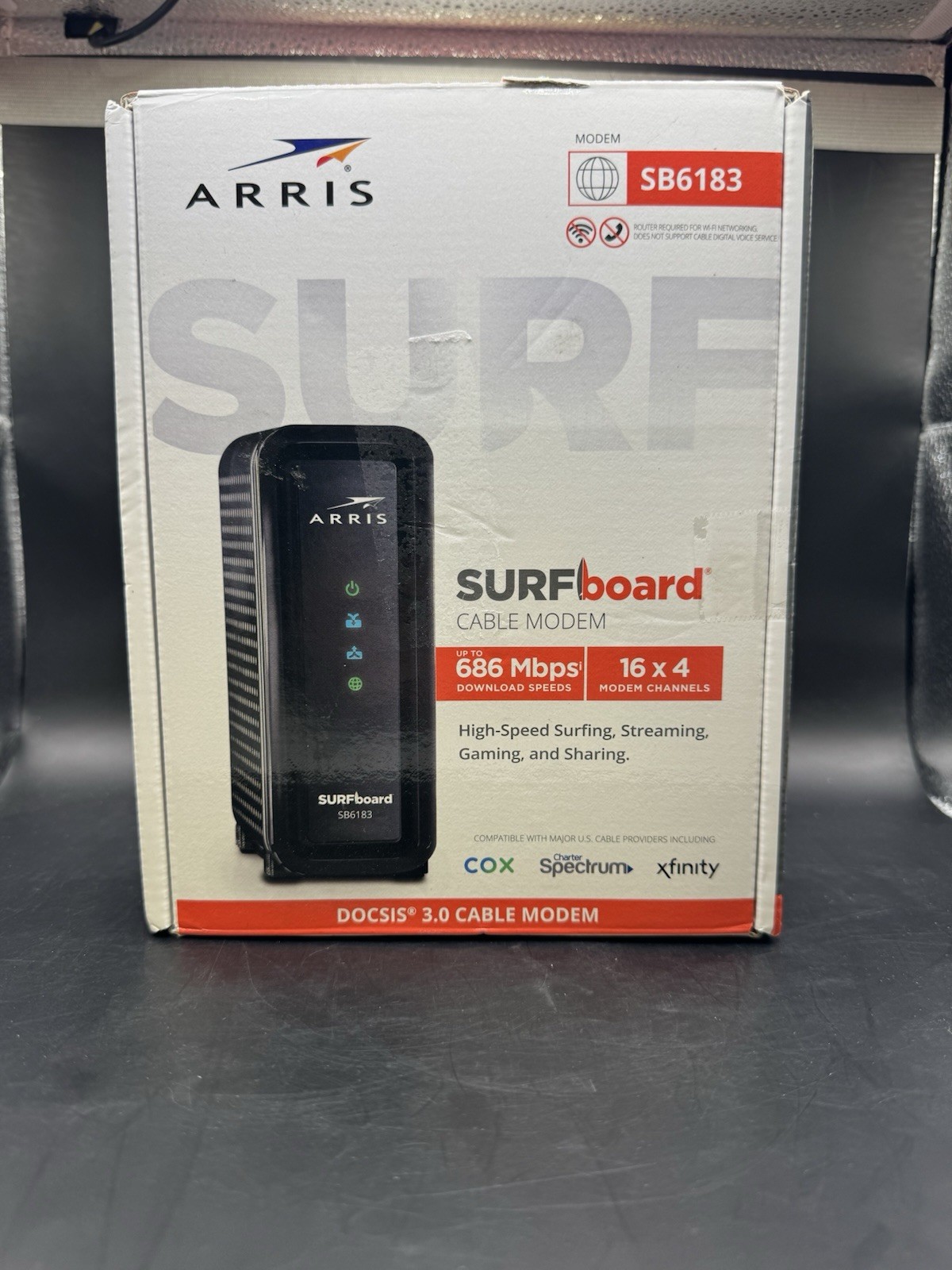 ARRIS SURFboard SB6183 DOCSIS 3.0 Cable Modem -Xfinity Spectrum COX - BLACK