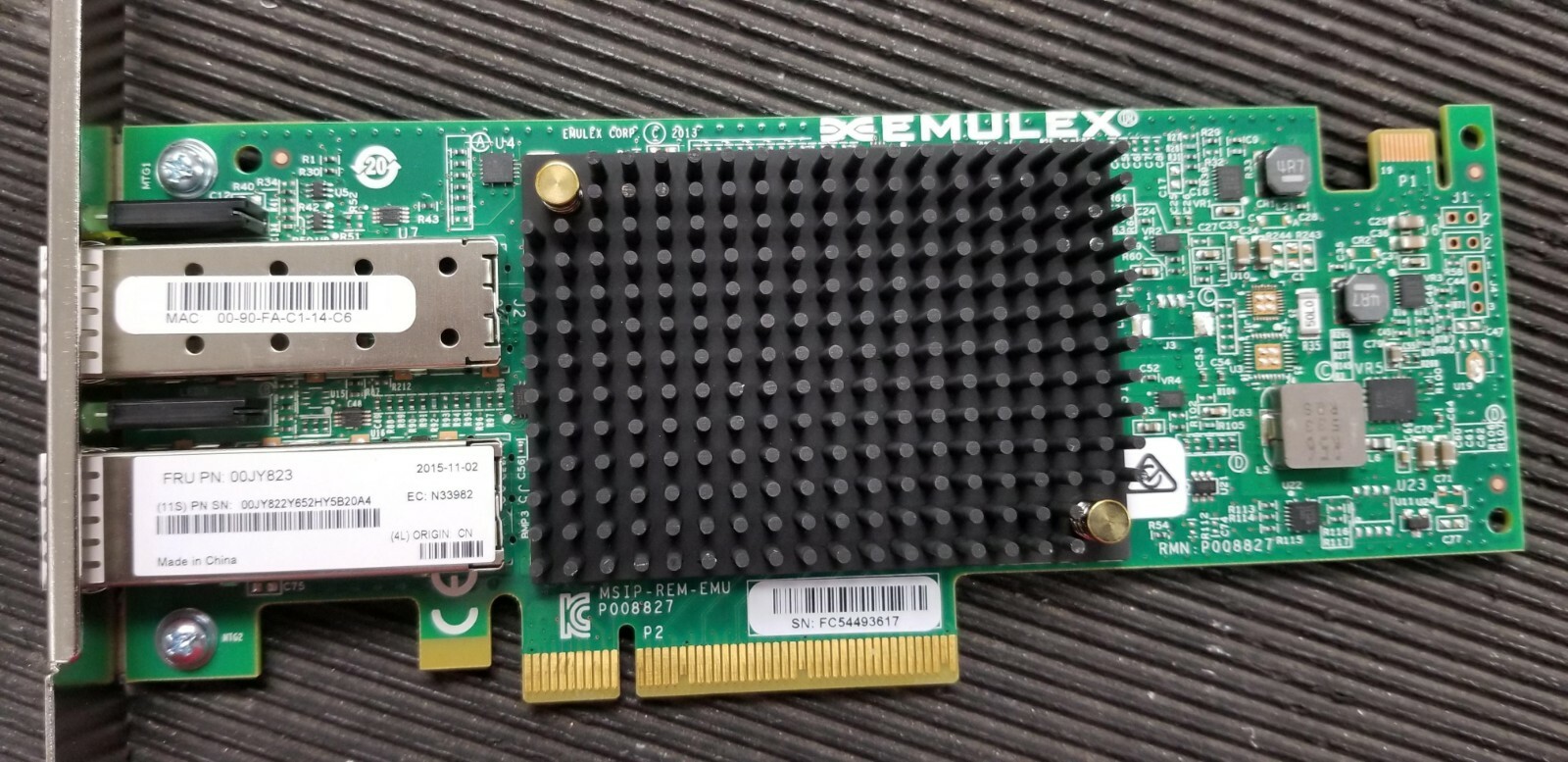 IBM 00JY823 	Emulex VFA5 2x10 GbE SFP+ PCIe Adapter