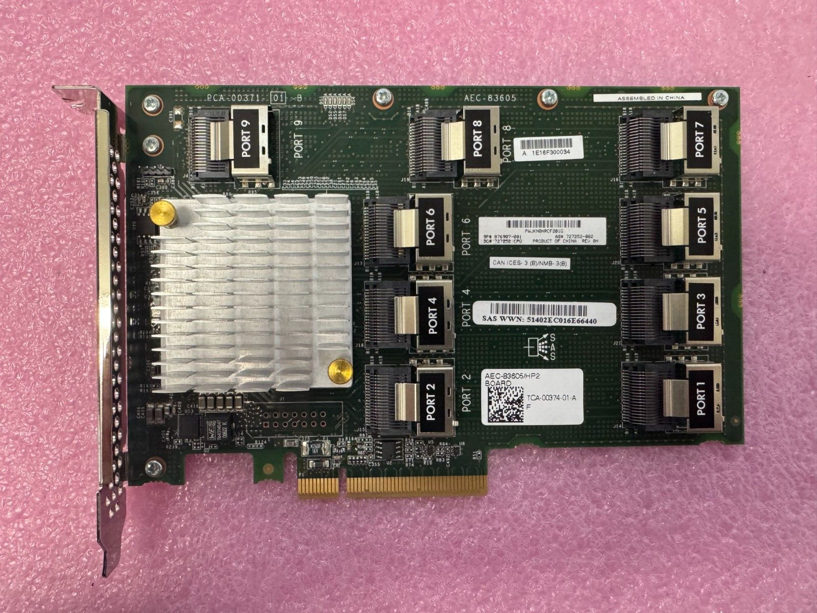 HP AEC-83605 12GB SAS PCIe Smart Array Expansion Card 876907-001 727252-002