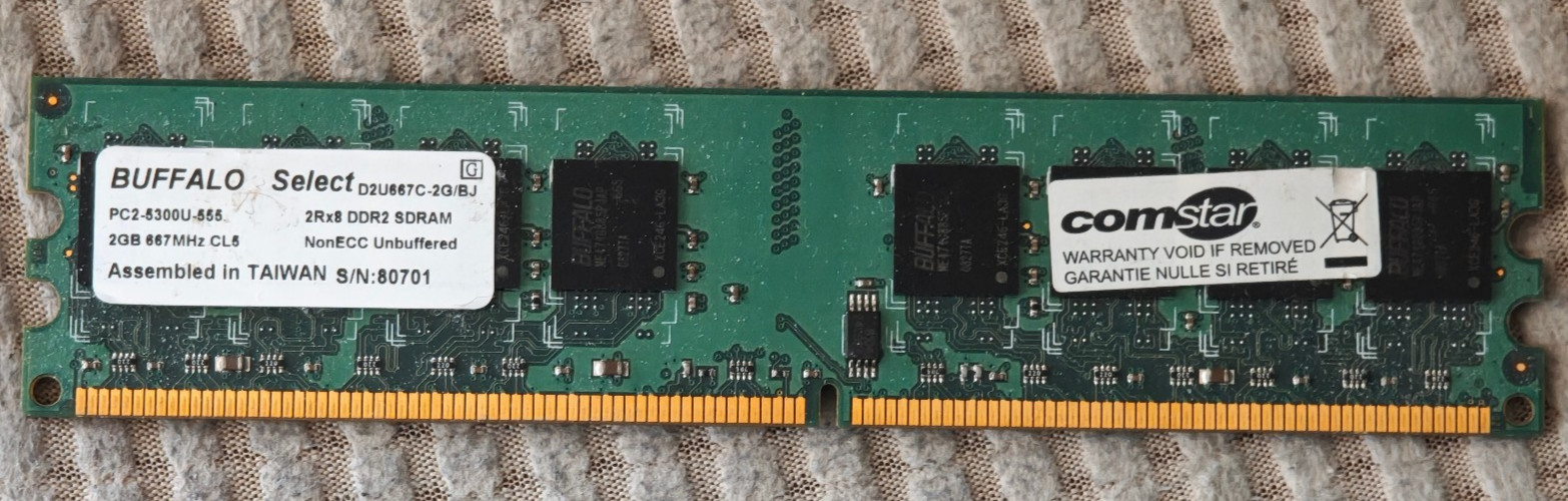 Buffalo Select 2GB DDR2 Desktop RAM Memory d2667c-2g/bj