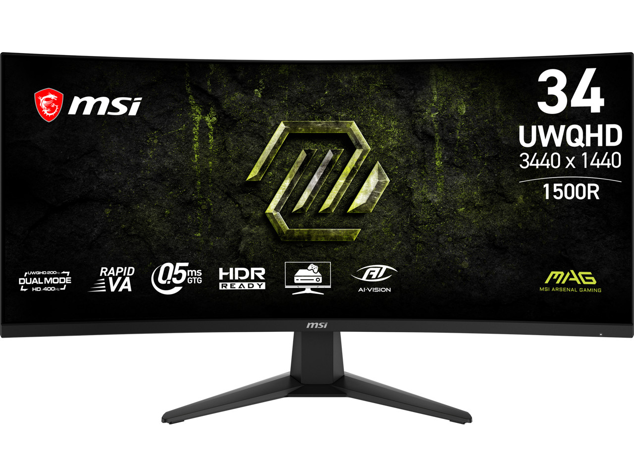 MSI 34" 200Hz VA UWQHD Gaming Monitor Adaptive Sync MAG 346CQDF E20