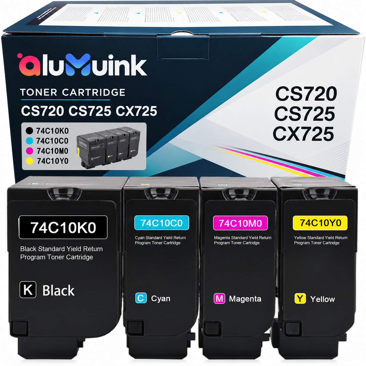 CS720 CS725 CX725 Toner Cartridge High Yield Replacement for CX725DE CX725DTE