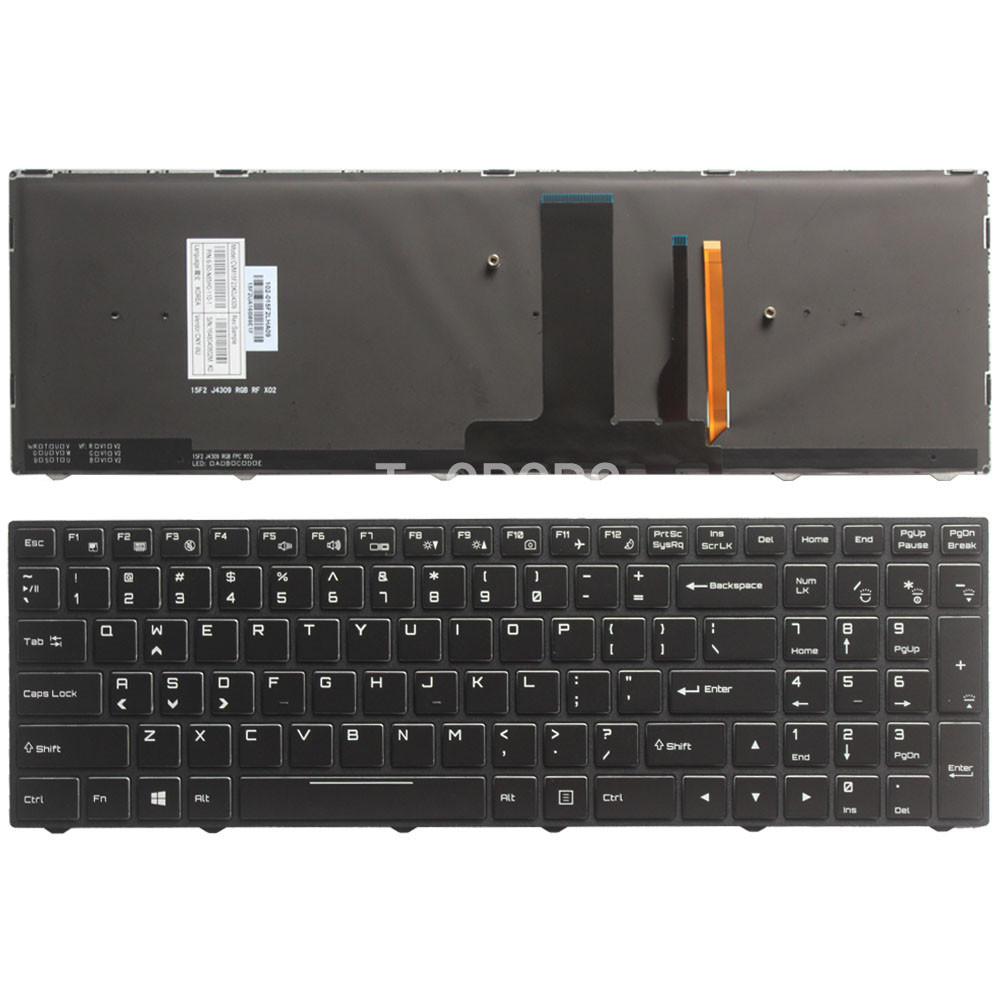 New For Clevo NP8155 NP8156 NP8157 NP8151 Keyboard US Colorful Backlit Crystal