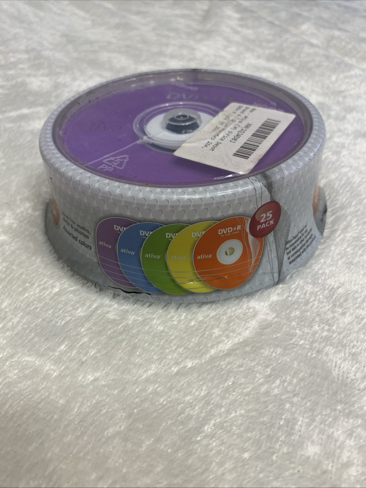 Ativa 25-Pack Blank DVD-R Recordable Discs 16x Speed 4.7GB 120 Min New