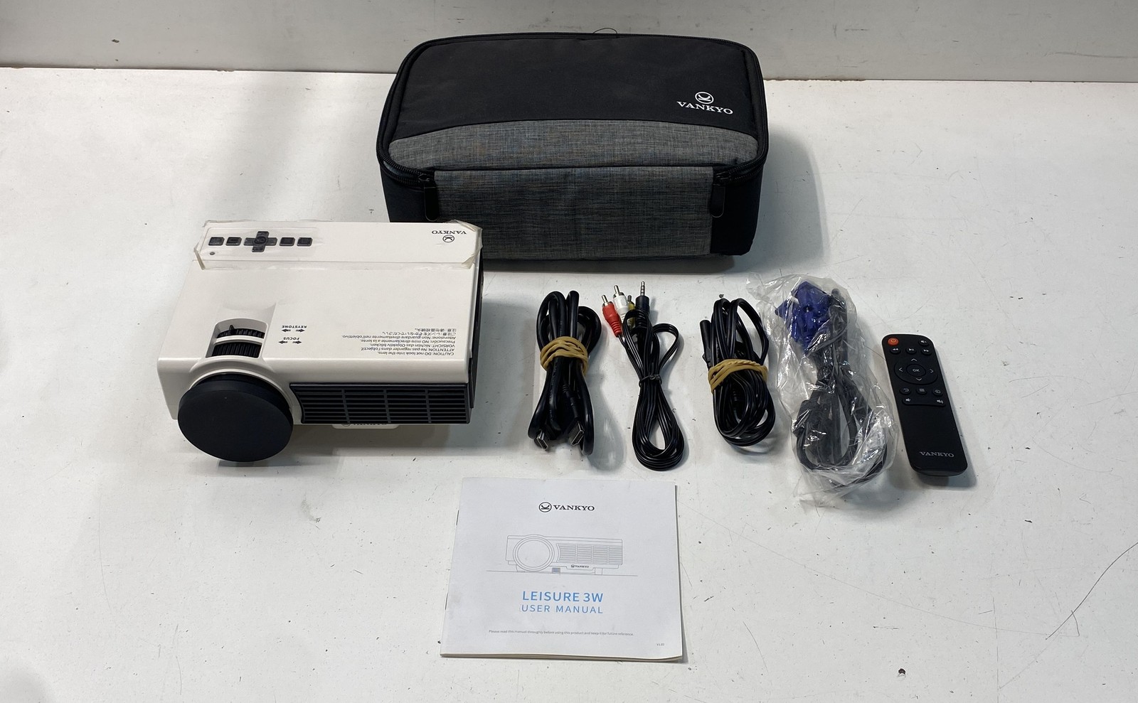 Vankyo Leisure 3W Mini Projector Portable WiFi Case Remote Bundle Sold as Is
