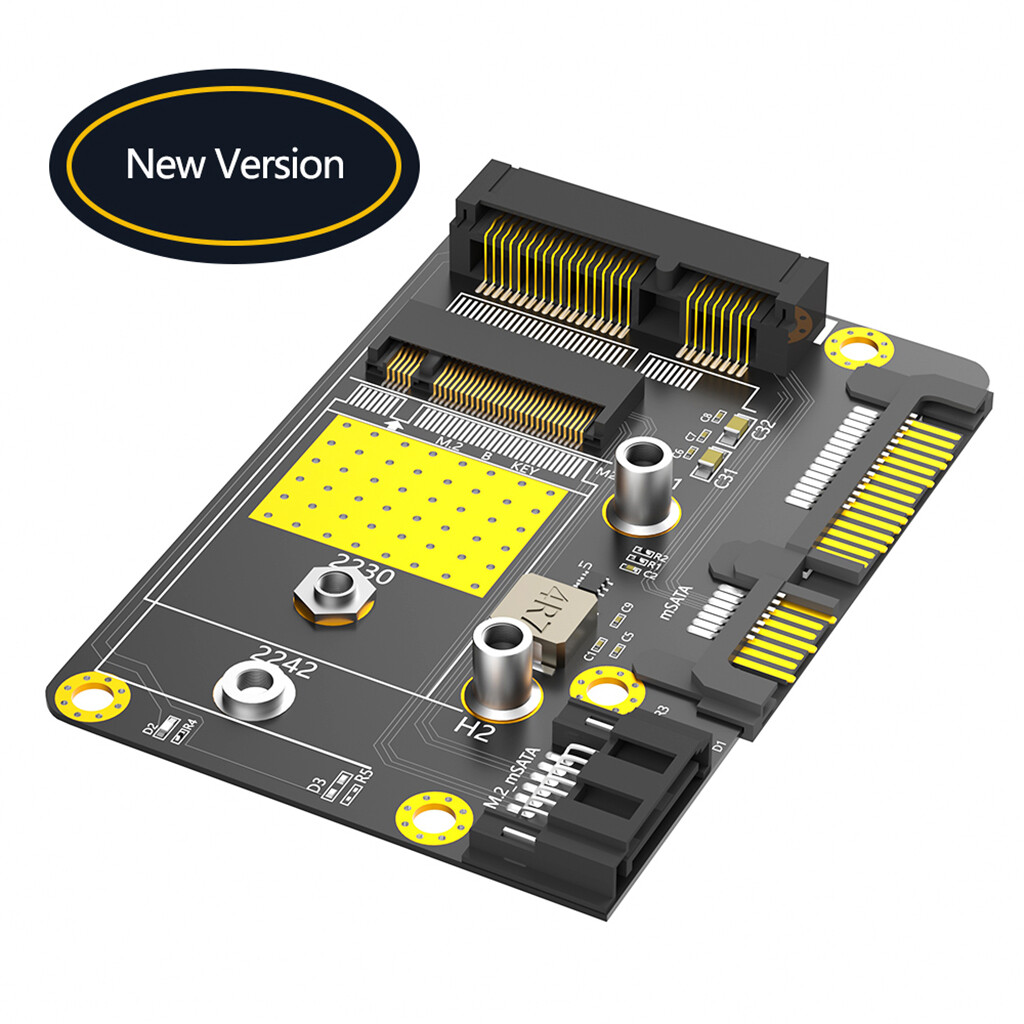 2 in1 Combo Msata/M.2 SSD to Dual SATA3 Adapter Card M.2 Key B SATA-bus SSD