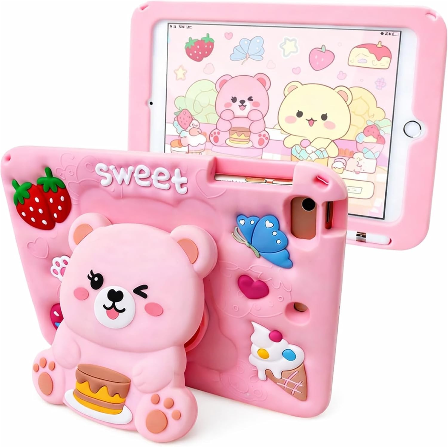 Case for Samsung Galaxy Tab A11+/A9+ 11 Inch 2023, Cute Cartoon Soft Silicone Co