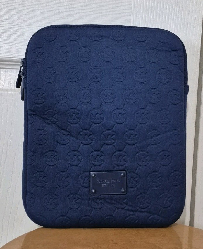 Michael Kors Embossed Logo Navy Blue Ipad Tablet Sleeve Case Cover