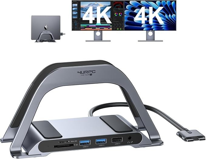 MacBook Pro Docking Station Dual Monitor 4K@60Hz with 100W Power Adapter