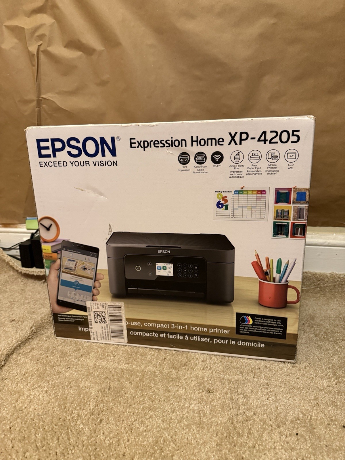 Epson Expression Home XP-4205 Wireless All-in-One Color Inkjet Printer NEW