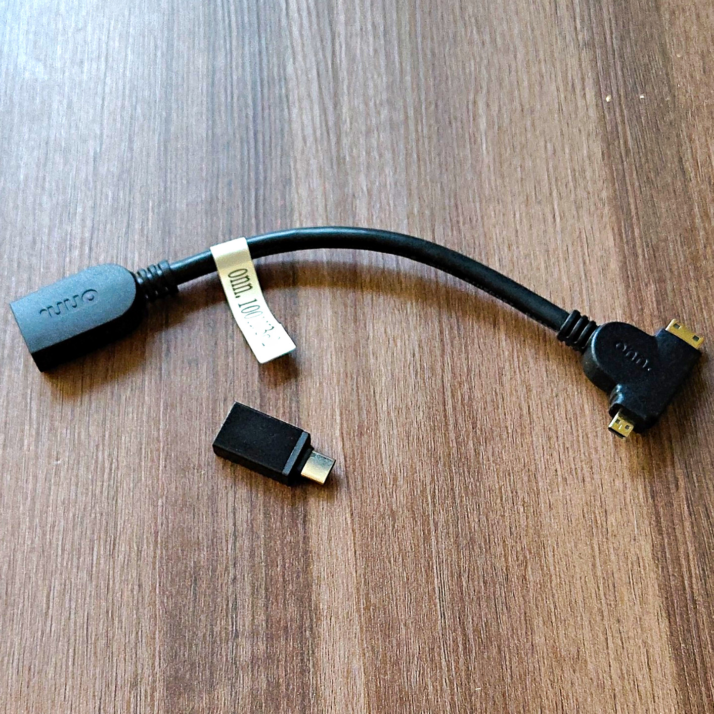 Onn Right Angle Adapter Cable Micro USB/Mini USB to USB-C Female/USB, Black