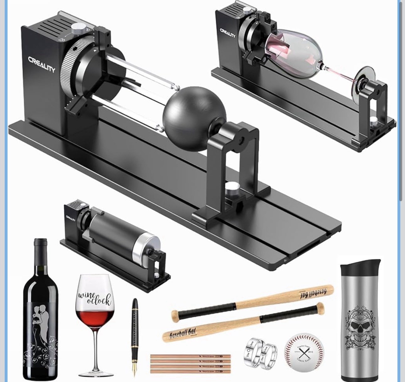 Brand New Creality Laser Rotary Roller Kit Pro for Curved Surface Engraving