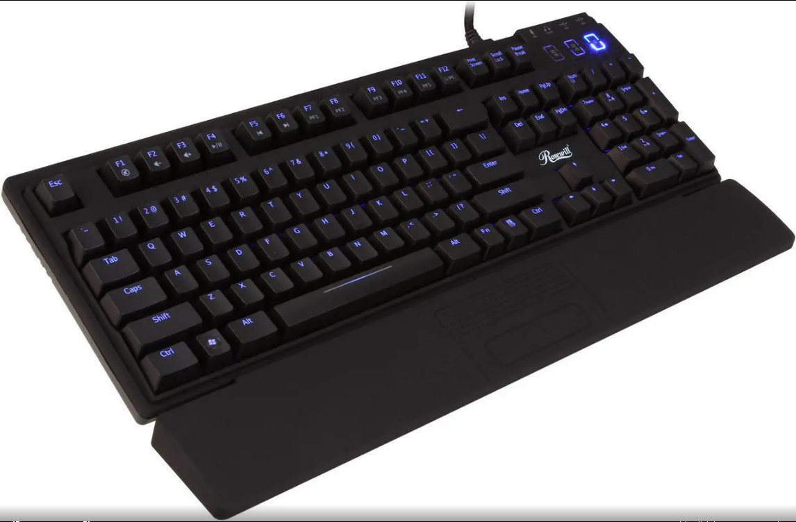 Rosewill Apollo RK-9100xBBR Mechanical Keyboard, Cherry MX Brown, Blue Backlit