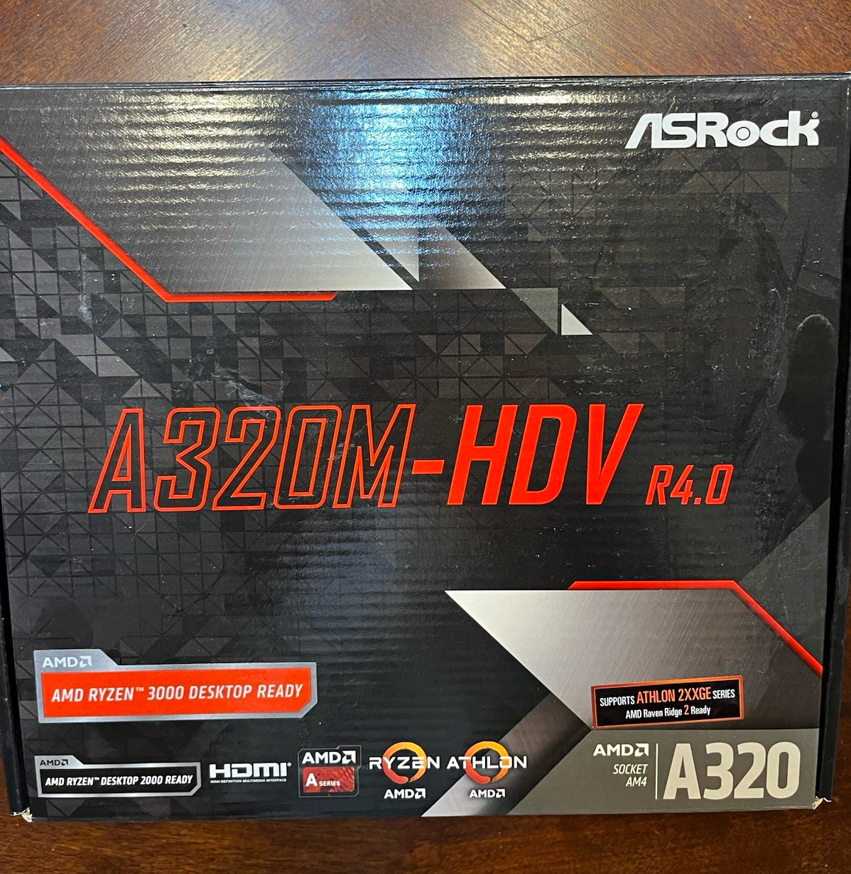 ASRock Motherboard A320M-HDV R4.0 MicroATX AMD Socket AM4 DDR4 2-Slot M.2