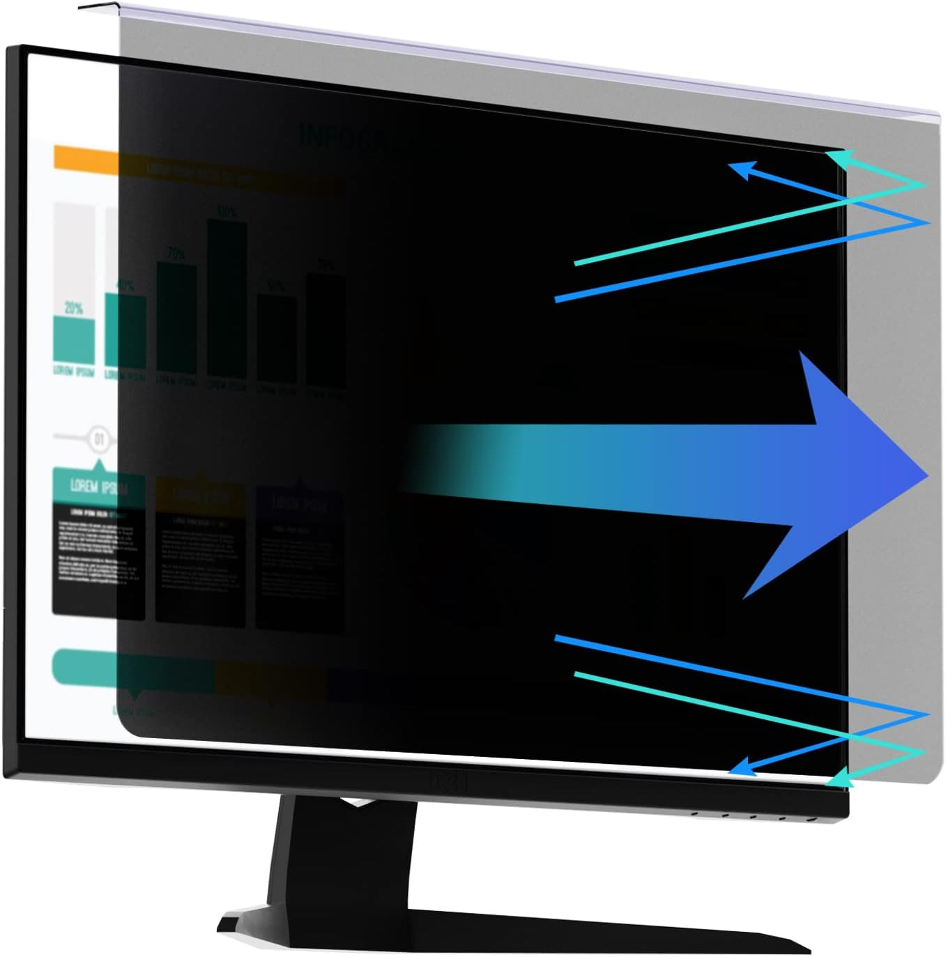 20-22 Inch Hanging Computer Privacy Screen | Anti-Spy | Blue Light