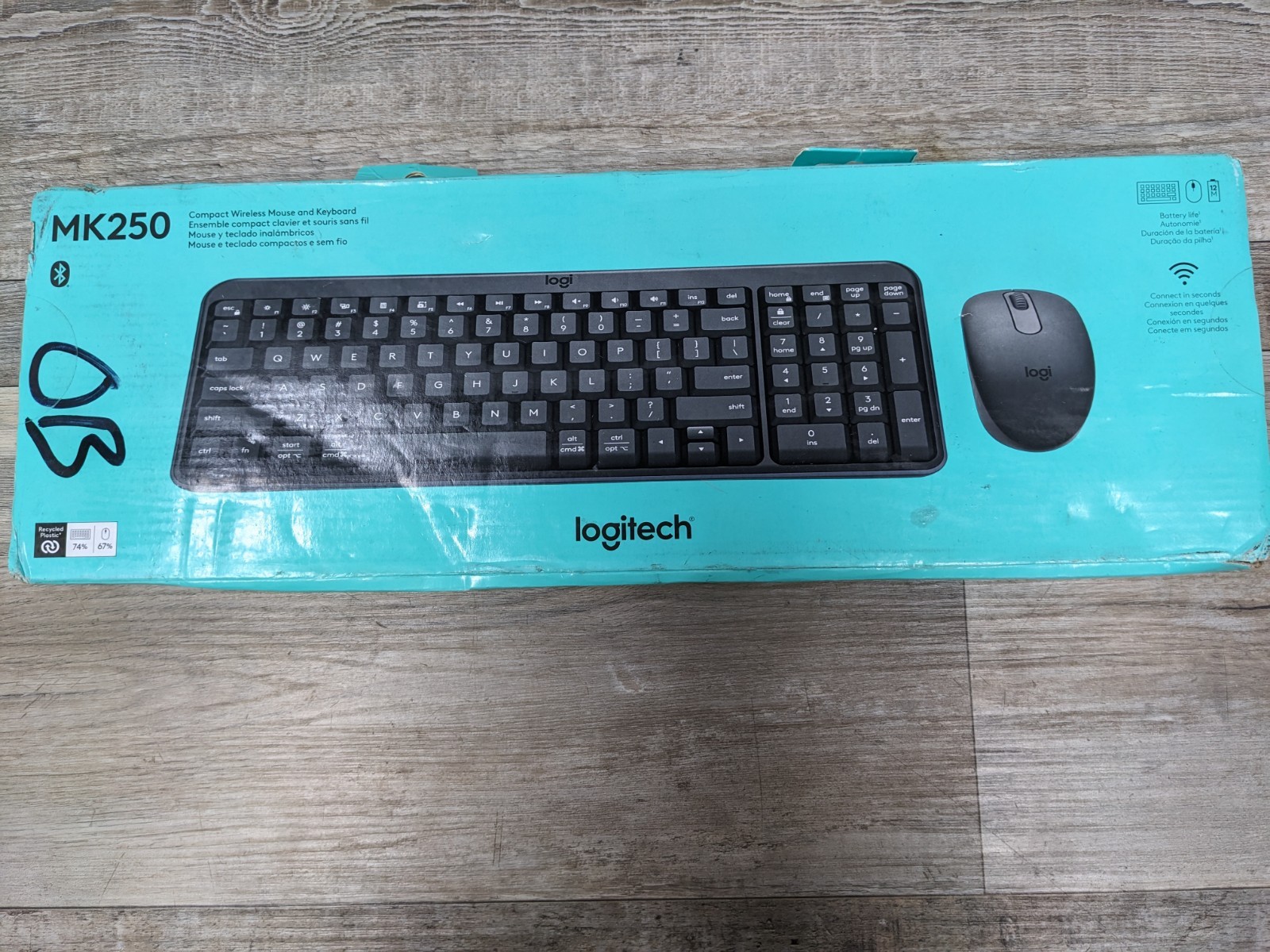 Logitech - MK250 Full-size Wireless Keyboard & Mouse Combo (920-013510)