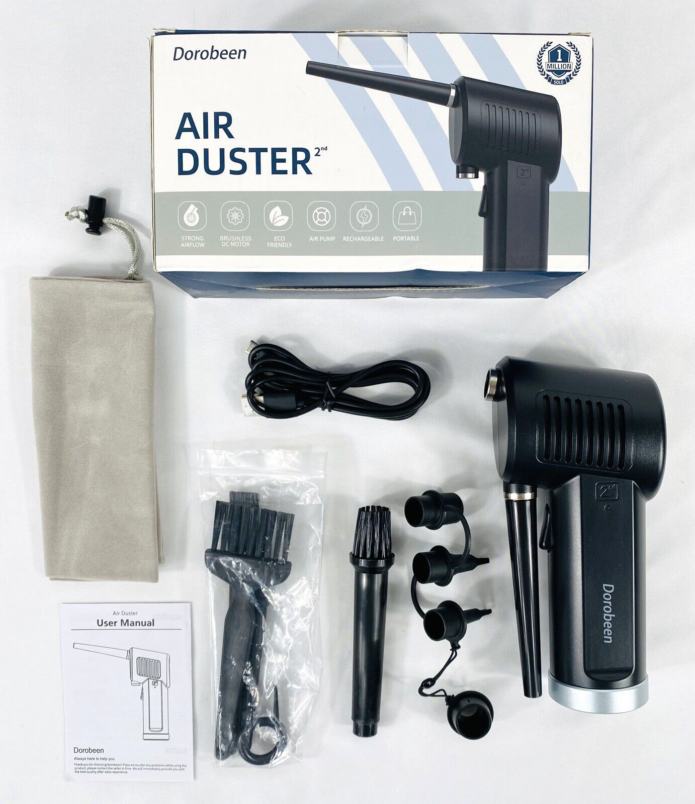 Dorobeen Handheld Compressed Air Duster/Cordless/Portable/Rechargeable - New*