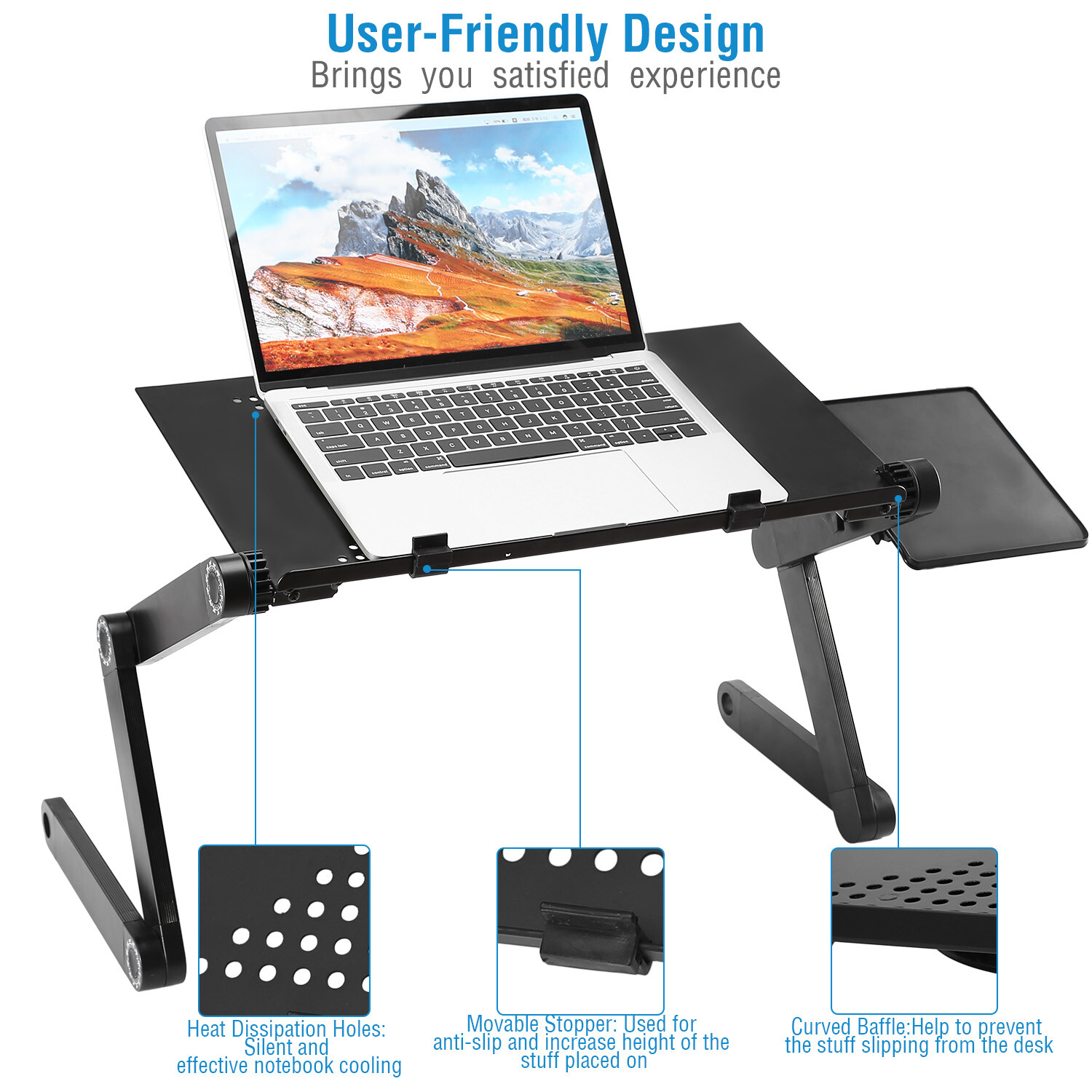 Portable Notebook Laptop Desk Table Lap Stand Heavy Duty Bed Tray Mouse Board