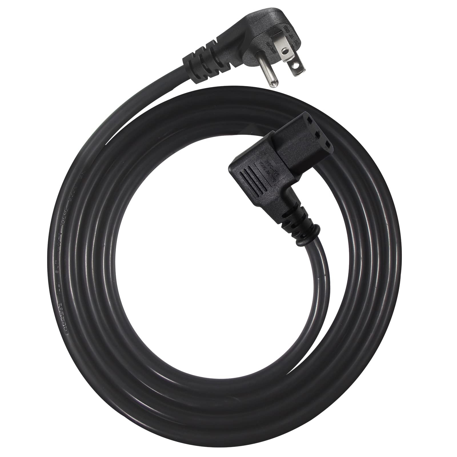 90 Degree Computer Power Cord - 6FT Right Angle IEC Power Cord Universal PC P...