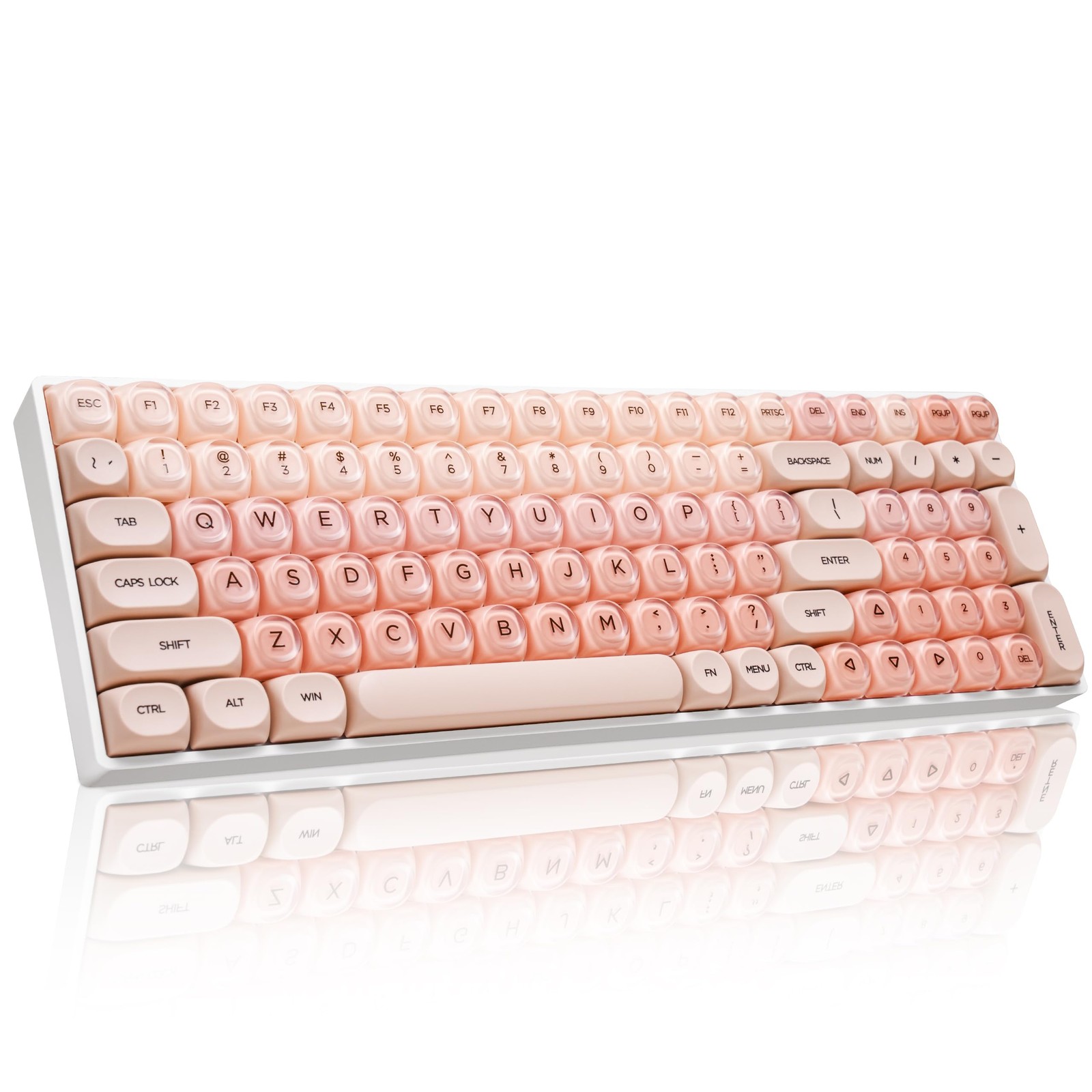 ZORNHER ZH100 Foundation Mechanical Keyboard,98% Pink Creamy Keyboard with Nu...