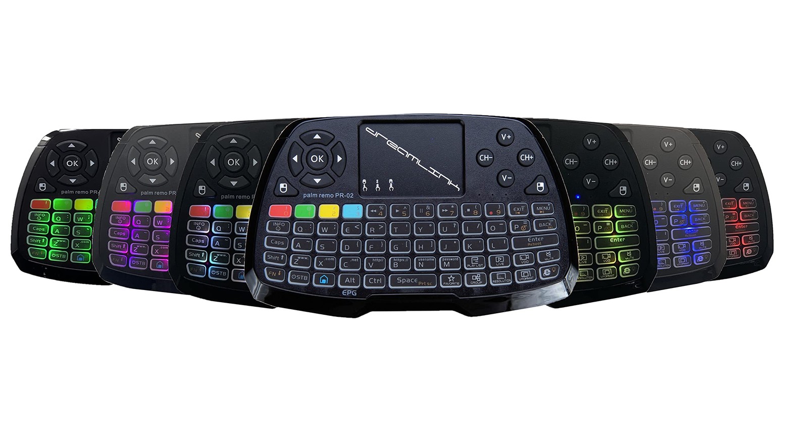 Dreamlink/Formuler Palm Remo 7 Color Backlit Wireless Mini–Keyboard for PC Po...