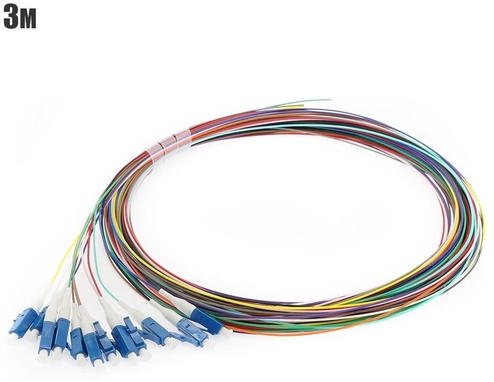 3M 12x LC UPC Single Mode Fiber Optic Optical Pigtail Cable Cord Multicolor