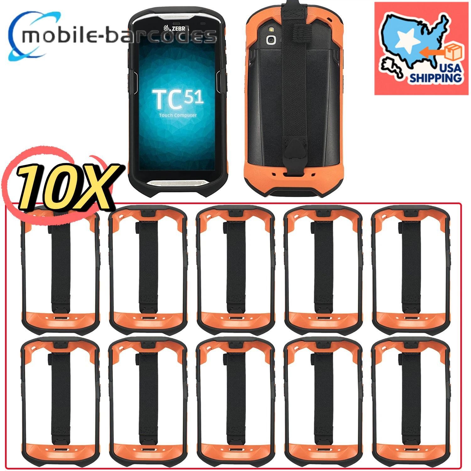 10pcs Orange Protective Case Rugged Boot for Zebra TC51 TC510K TC52 TC56 TC57
