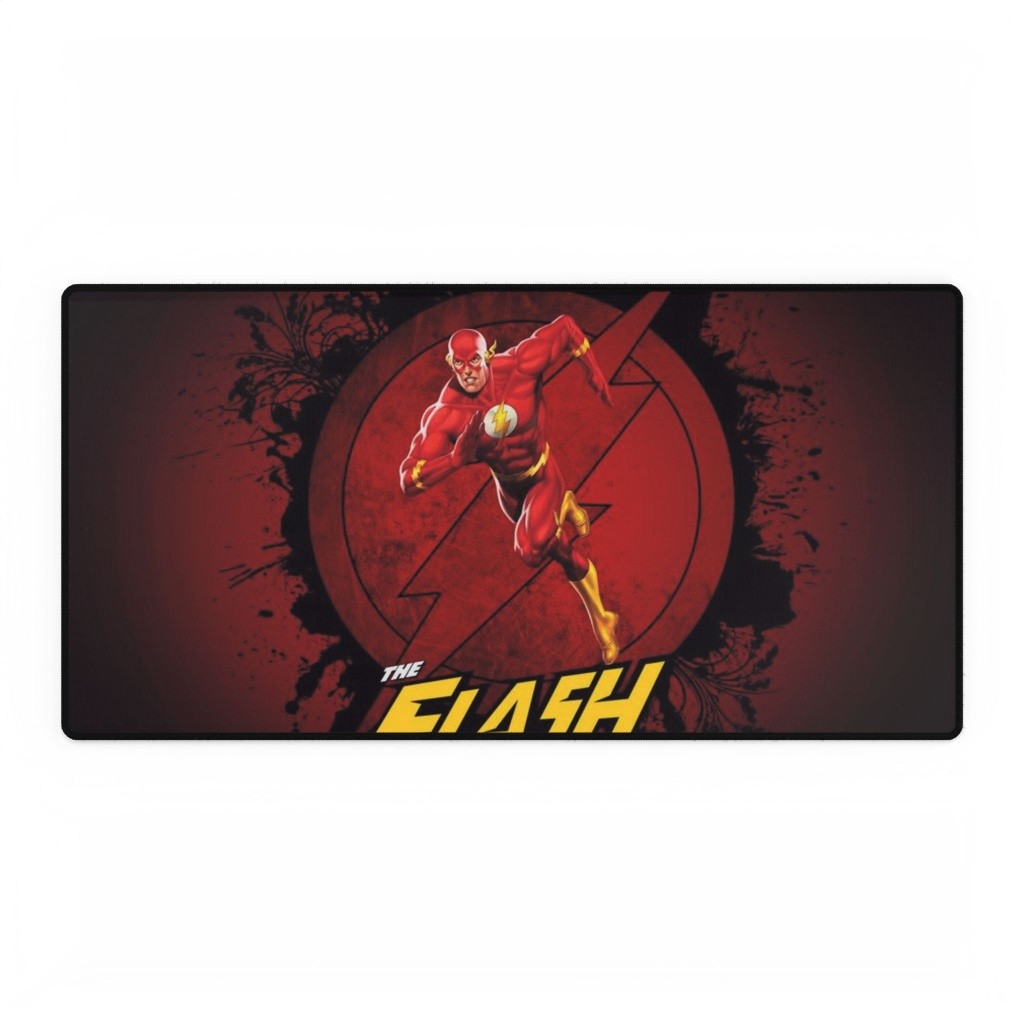 DC The Flash Running Logo Typography Red Background Mouse Pad Desk Mats