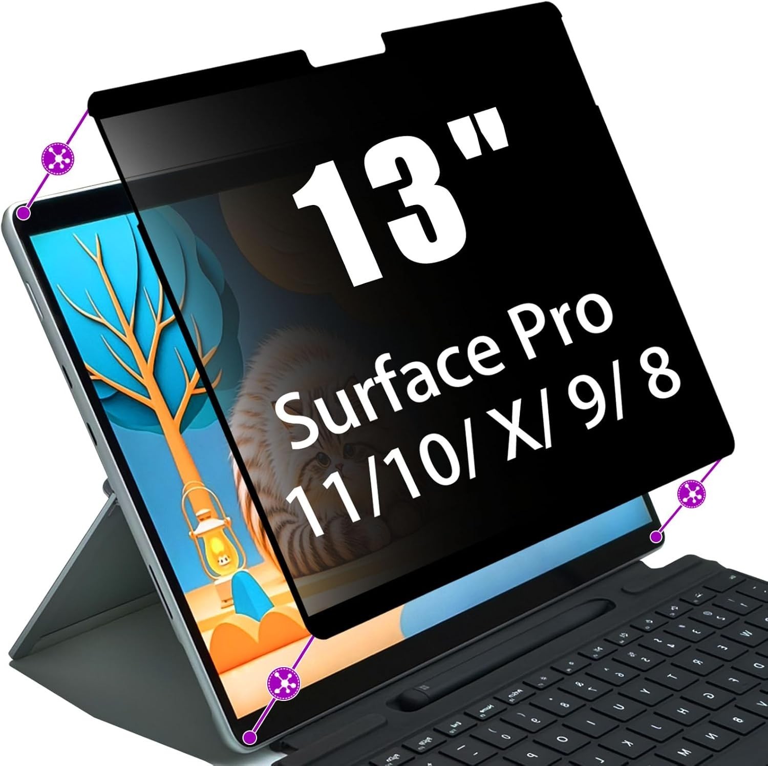 1 Pack Privacy Screen Protector for Microsoft Surface Pro 11,10, X,9, 8, Easy to