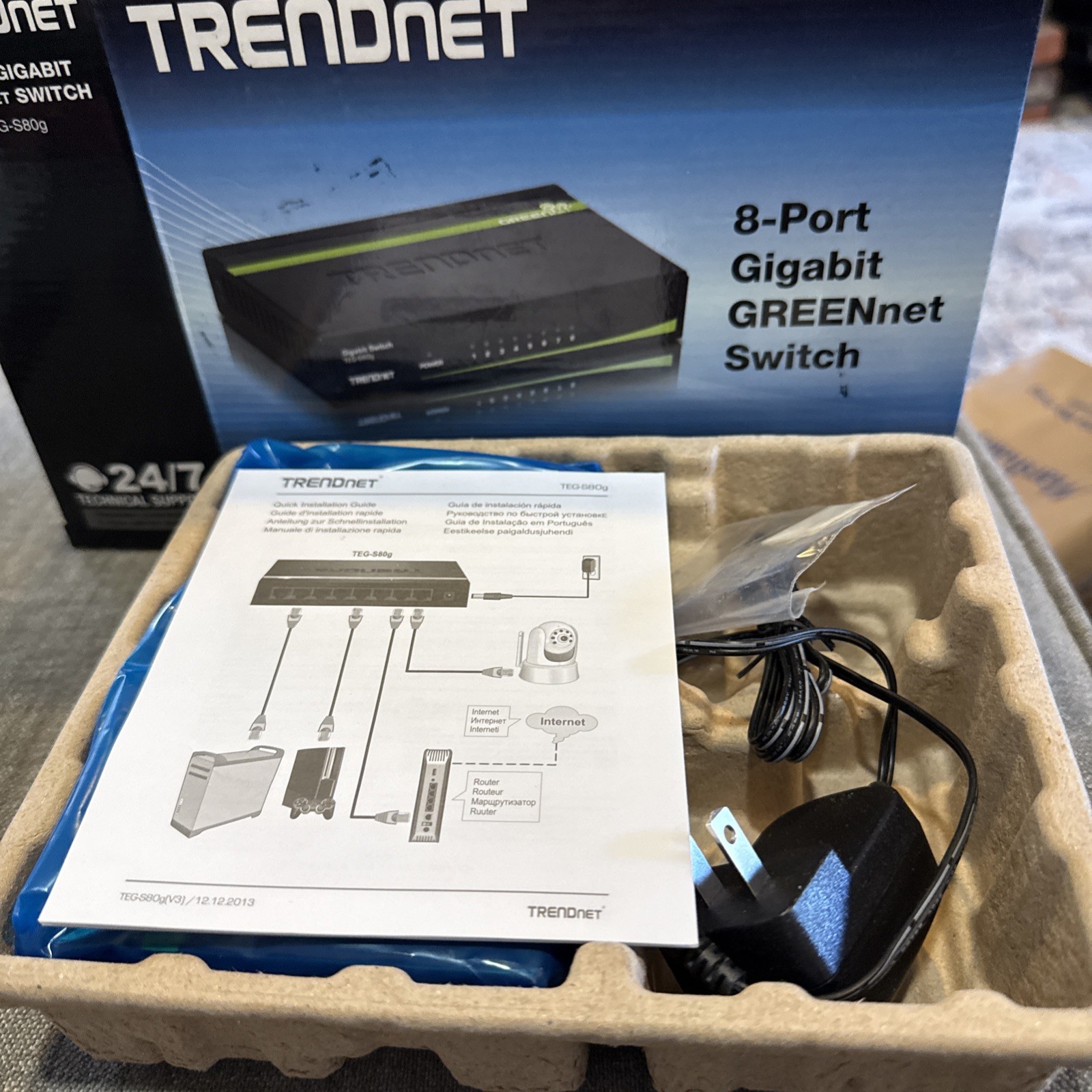 TRENDnet TEG-S80G 8-Port Gigabit GREENnet Switch