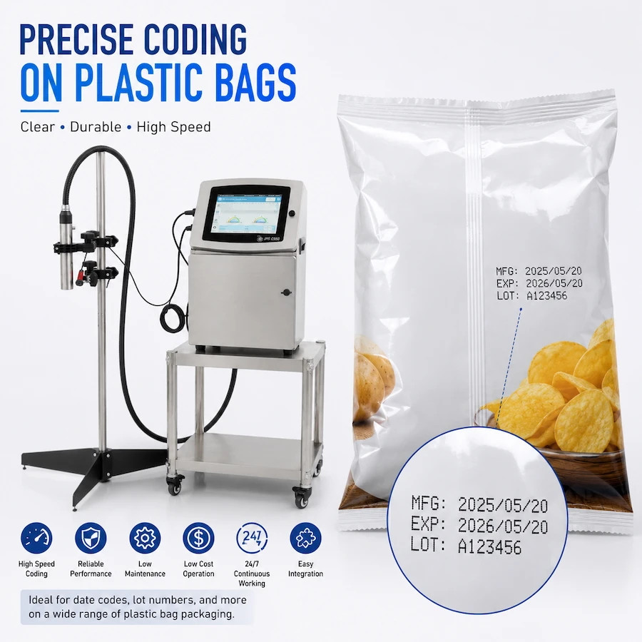 Continuous Inkjet Coding Machine Date Code Batch Number for Packaging
