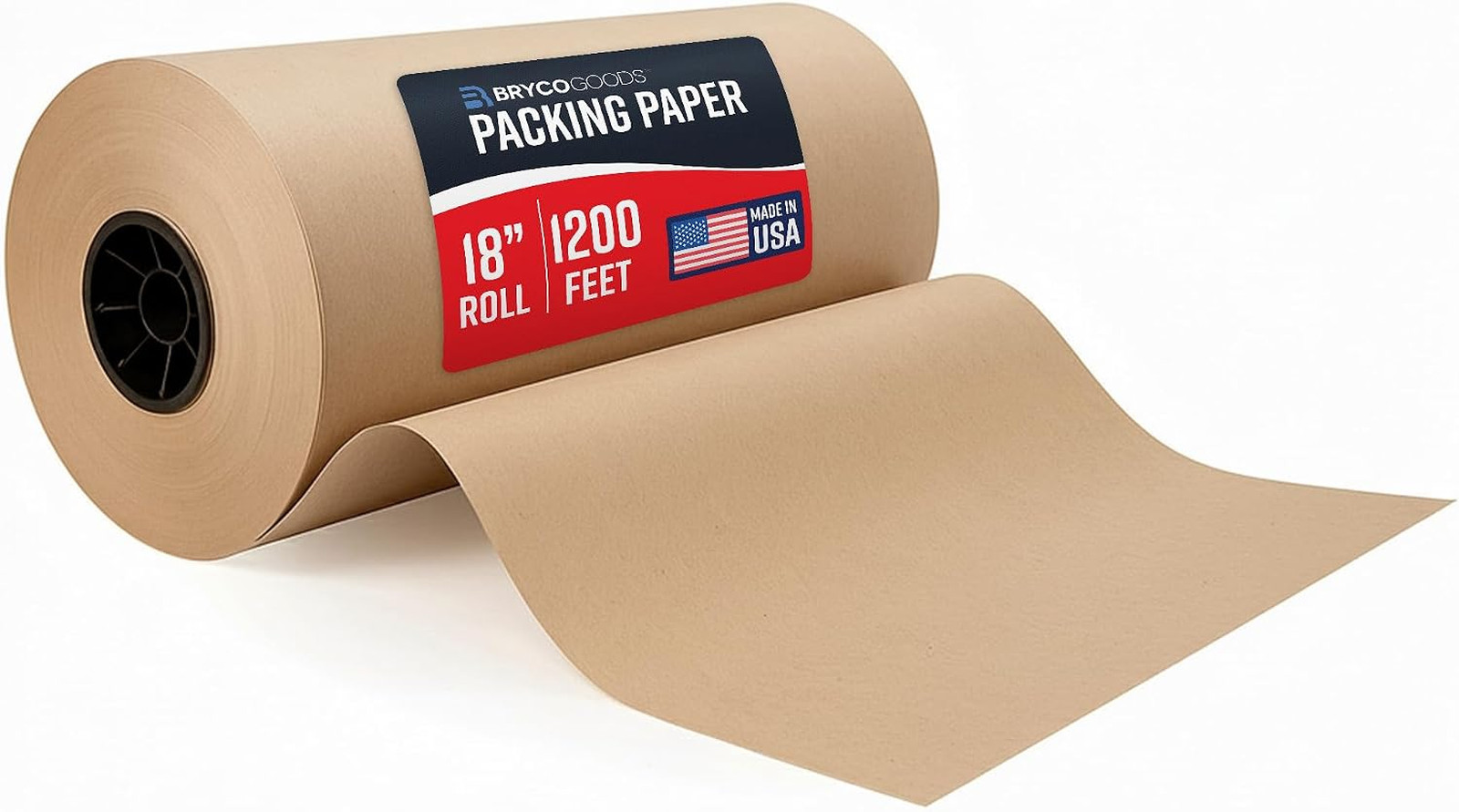 Brown Packing Paper Roll 18 Inch x 1200 Feet Eco Friendly Kraft Shipping
