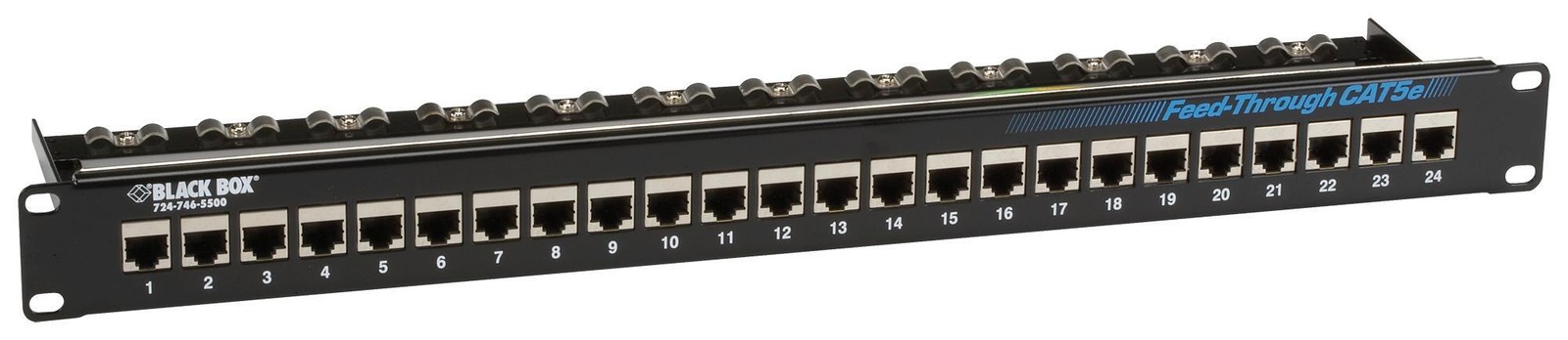 Black Box - JPM804A-R2 - Black Box CAT5e Feed-Through Patch Panel - 1U,