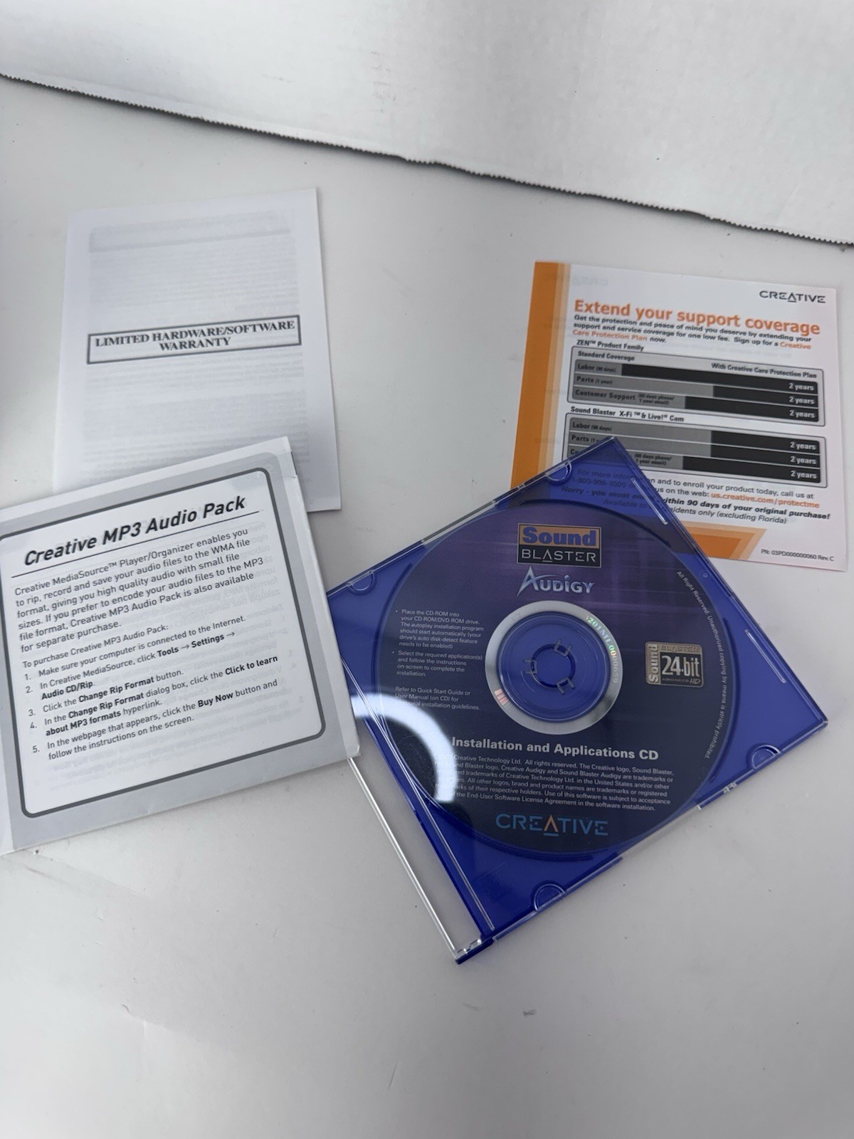 Sound Blaster Audigy Installation and Applications CD Disc And More