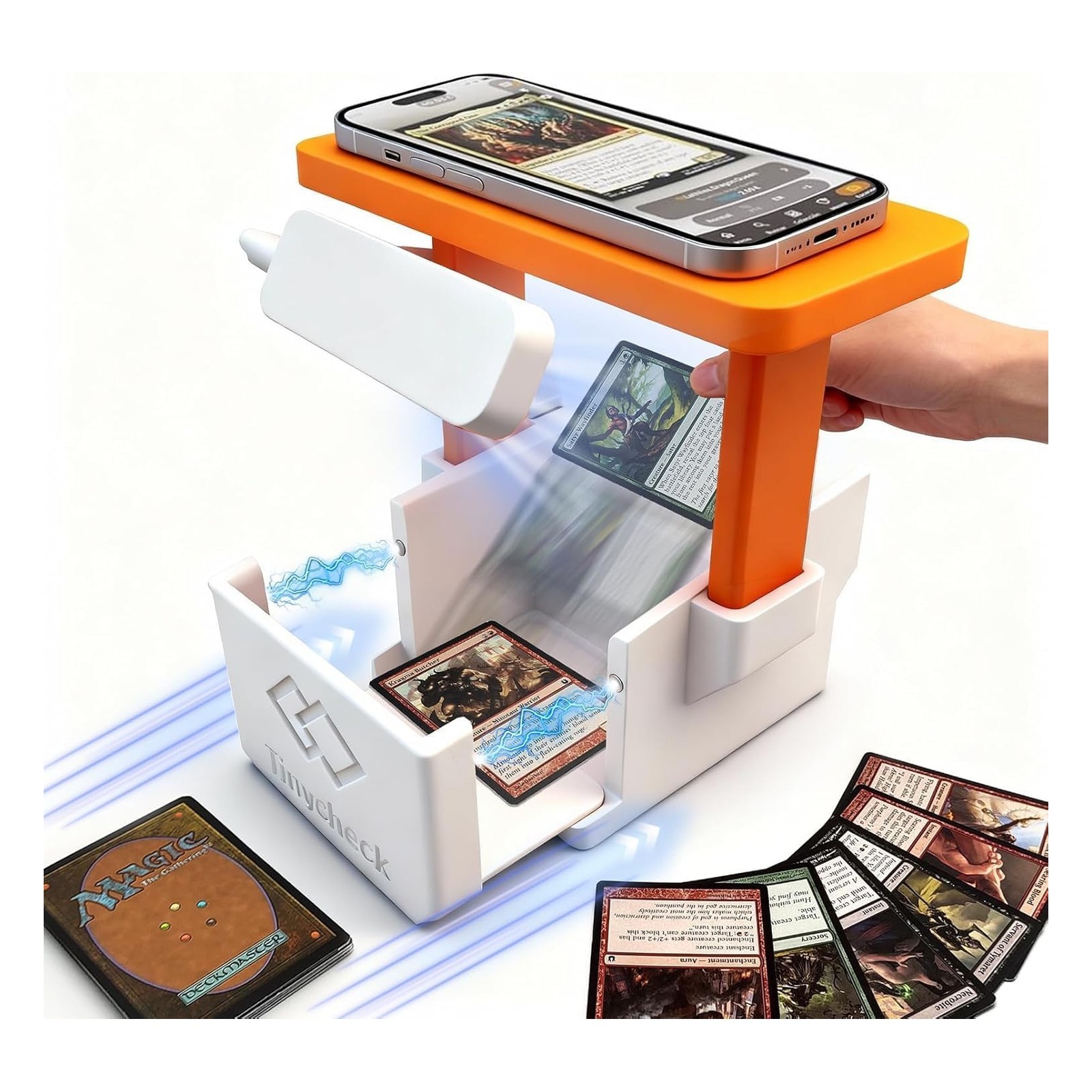Card Scanner - MTG Trading Card Standwith LED Light & Magnetic Base, Compatible